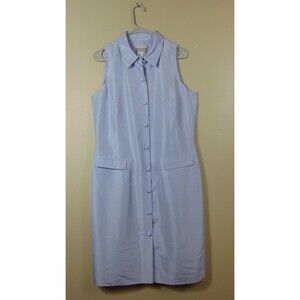Coldwater Creek Dress Women 14 Lilac Purple Silk Sleeveless Button Front Sheath